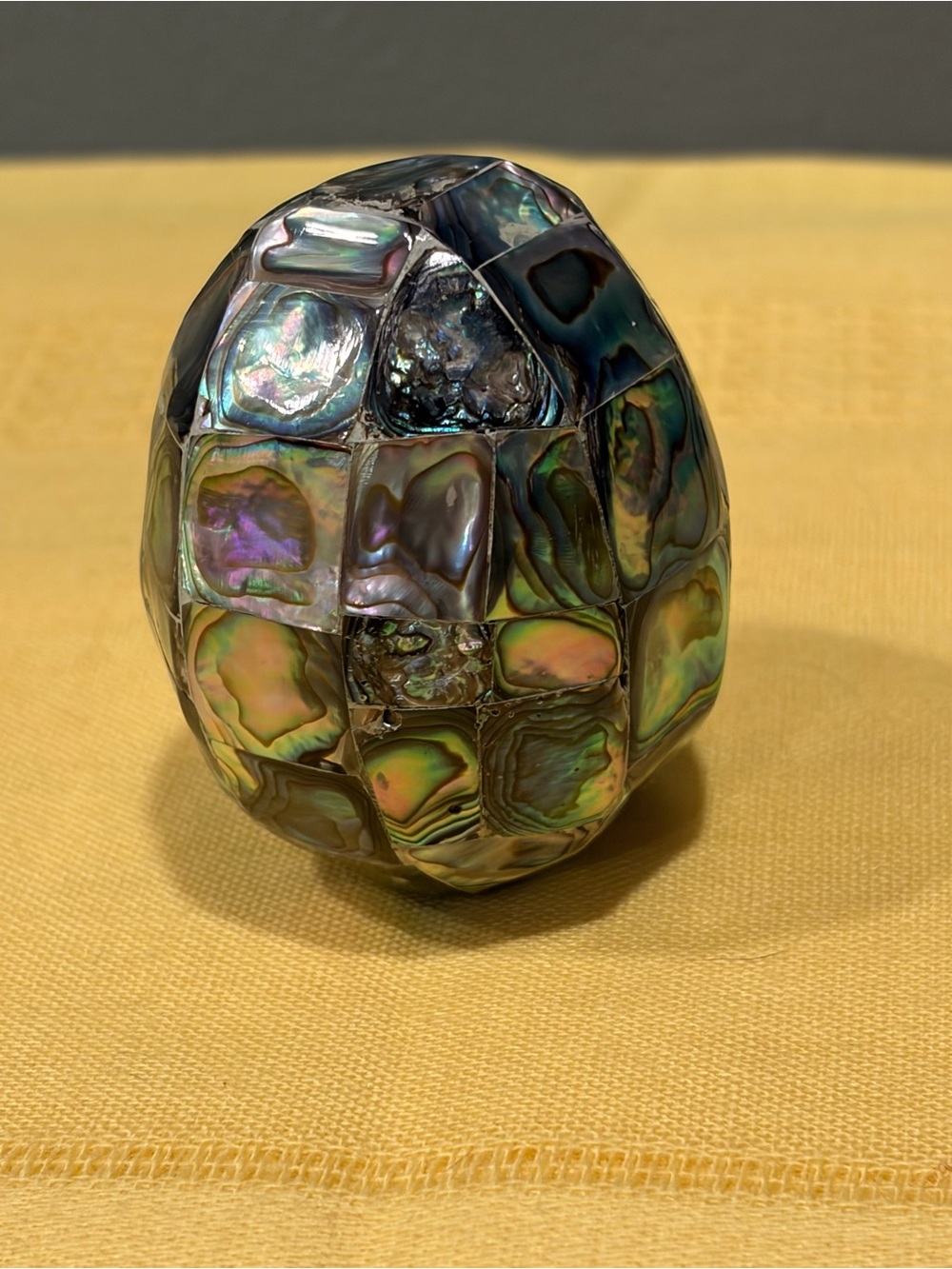 ✨ Iridescent Abalone Shell Mosaic Collector Egg Sculpture ✨